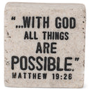 Lighthouse Christian Products Faith In God Scripture Block 2.25 x 2.25 Cast Stone Plaque