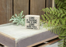 Lighthouse Christian Products Love Never Fails Scripture Block 2.25 x 2.25 Cast Stone Plaque