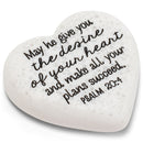 Lighthouse Christian Products Success in Him Scripture Heart 2.25 x 2.25 Cast Stone Plaque