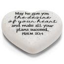 Lighthouse Christian Products Success in Him Scripture Heart 2.25 x 2.25 Cast Stone Plaque