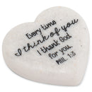 Lighthouse Christian Products Thank God for You Scripture Heart 2.25 x 2.25 Cast Stone Plaque