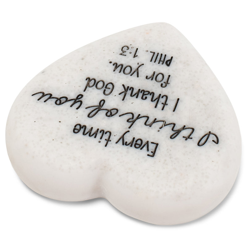 Lighthouse Christian Products Thank God for You Scripture Heart 2.25 x 2.25 Cast Stone Plaque