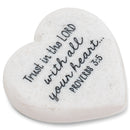 Lighthouse Christian Products Trust in The Lord Scripture Heart 2.25 x 2.25 Cast Stone Plaque