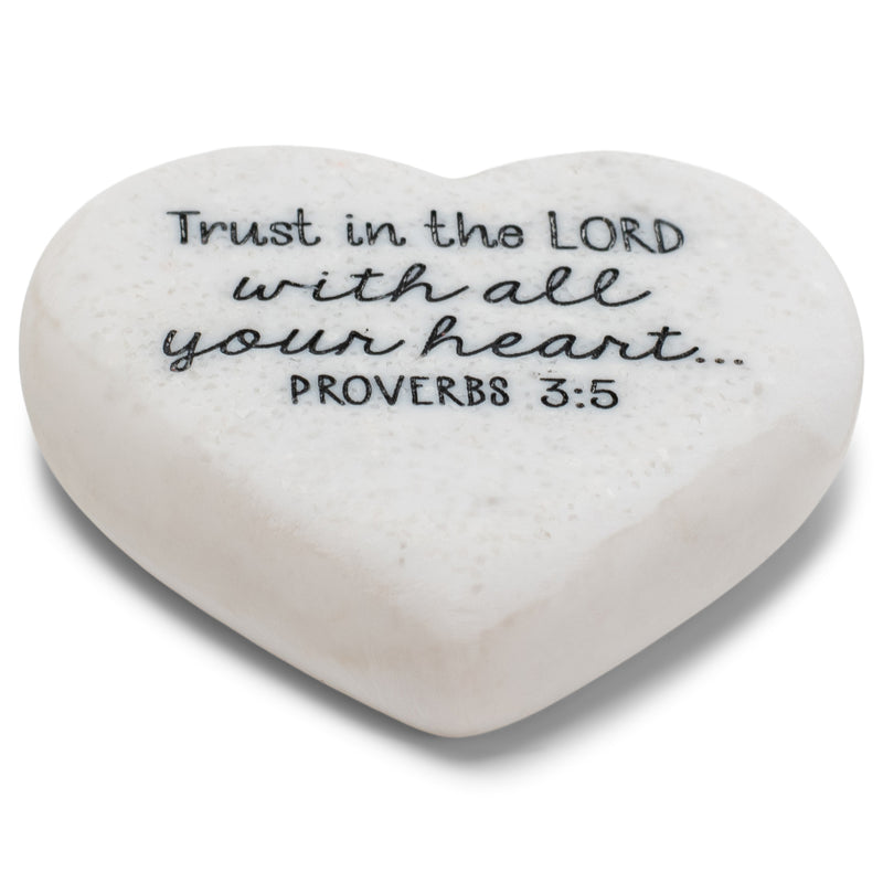 Lighthouse Christian Products Trust in The Lord Scripture Heart 2.25 x 2.25 Cast Stone Plaque