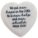 Lighthouse Christian Products Hope in The Lord Scripture Heart 2.25 x 2.25 Cast Stone Plaque