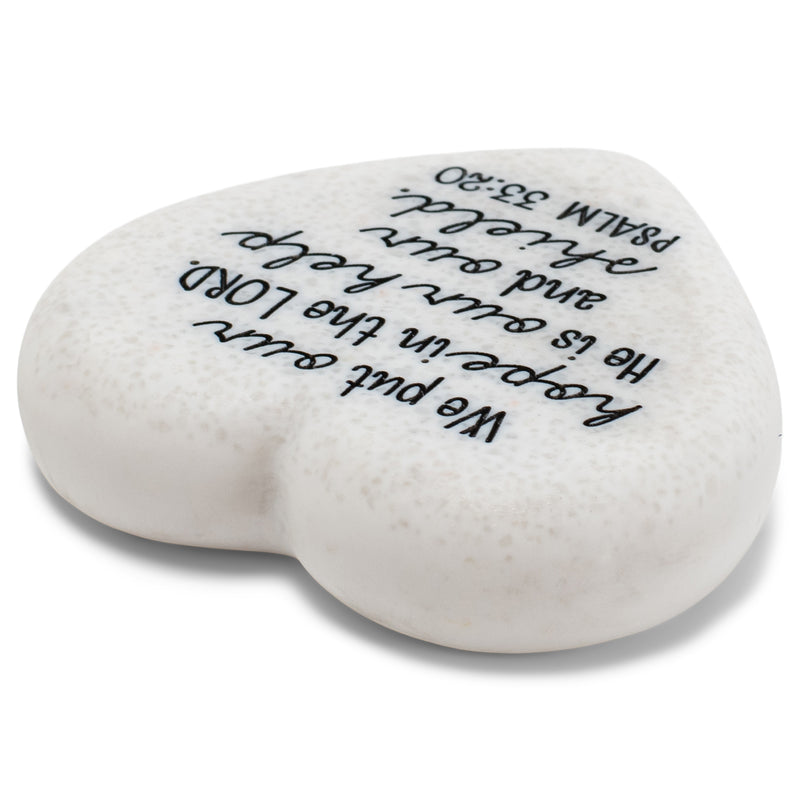 Lighthouse Christian Products Hope in The Lord Scripture Heart 2.25 x 2.25 Cast Stone Plaque
