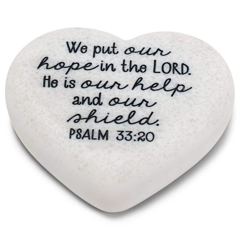 Lighthouse Christian Products Hope in The Lord Scripture Heart 2.25 x 2.25 Cast Stone Plaque