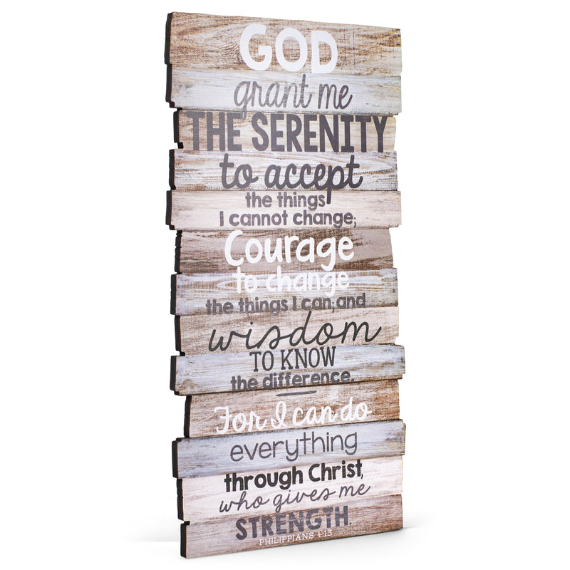 Lighthouse Christian Products Serenity Prayer Rustic Stacked Pallet 8.5 x 16.5 Wood Plaque