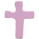 Lighthouse Christian Products Strong and Courageous Pink 5 Inch Foam Rubber Squeezable Palm Cross
