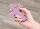 Lighthouse Christian Products Strong and Courageous Pink 5 Inch Foam Rubber Squeezable Palm Cross