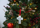 Lighthouse Christian Products Family Love Deeply Cross White 4 inch Ceramic Christmas Ornament