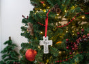 Lighthouse Christian Products Hope Joy Peace Cross White 4 inch Ceramic Christmas Ornament