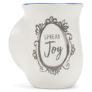 Lighthouse Christian Products Flourish Navy Blue 14 ounce Ceramic Stoneware Handwarmer Coffee Mug, Spread Joy