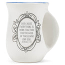 Lighthouse Christian Products Flourish Navy Blue 14 ounce Ceramic Stoneware Handwarmer Coffee Mug, Today Is A Good Day