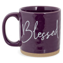 Lighthouse Christian Products Powerful Words Blessed 15 ounce Ceramic Stoneware Coffee Mug, Purple