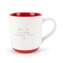 Lighthouse Christian Products She Is Strong Speckled Red 13 ounce Ceramic Coffee Mug