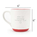 Lighthouse Christian Products She Is Strong Speckled Red 13 ounce Ceramic Coffee Mug