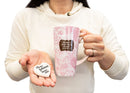 Lighthouse Christian Products Always Remembered Heart Blush Pink 20 ounce Ceramic Latte Mug and Stone Set