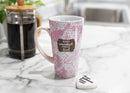 Lighthouse Christian Products Always Remembered Heart Blush Pink 20 ounce Ceramic Latte Mug and Stone Set