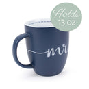 Lighthouse Christian Products Mr and Mrs Blue and Pink 13 ounce Ceramic Coffee Mugs Set of 2