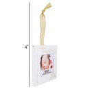 Lighthouse Christian Products Baby White 4 x 3 Metal Mini Picture Frame Christmas Ornament
