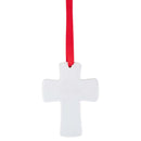 Lighthouse Christian Products Inspirational White Cross  4 inch Ceramic Christmas Ornaments Boxed Set of 4
