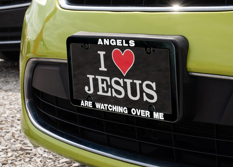 Dicksons Angels are Watching Over Me Religious Christian License Plate Frame