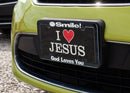 Dicksons Smile God Loves You Black 12 x 6 Inch Plastic License Plate Frame
