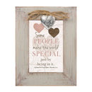 Front view of Some People Make World Special Natural Taupe Locket Wood Inspirational Photo Frame