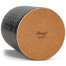 Embossed Subway Tile Ceramic Stoneware Cork Bottom Kitchen Utensil Holder, Black