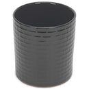 Embossed Subway Tile Ceramic Stoneware Cork Bottom Kitchen Utensil Holder, Grey