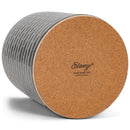 Embossed Subway Tile Ceramic Stoneware Cork Bottom Kitchen Utensil Holder, Grey