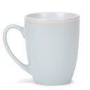 Solid Color Pale Blue White Exterior 16 ounce Matte Ceramic Mugs Matching Set of 4