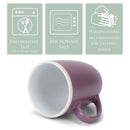 Solid Color Purple White Exterior 16 ounce Matte Ceramic Mugs Matching Set of 4