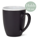 Solid Color White White Exterior 16 ounce Matte Ceramic Mugs Matching Set of 4