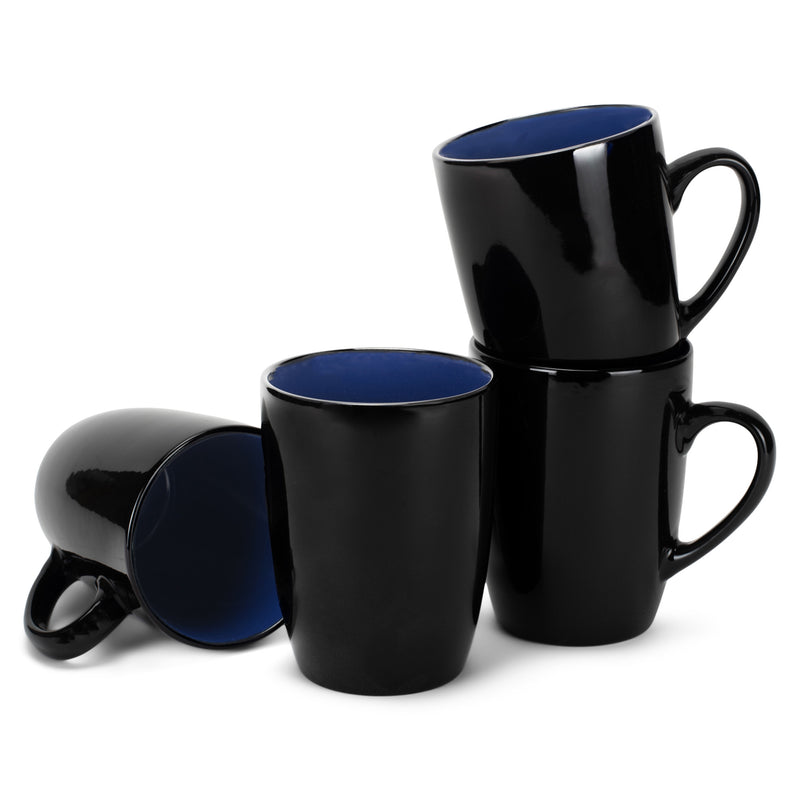 Complete set of Color Pop Blue Black Exterior Matching Coffee Mug Set