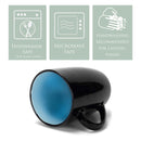Color Pop Pale Blue Black Exterior 16 ounce Glossy Ceramic Mugs Matching Set of 4