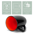 Color Pop Orange Black Exterior 16 ounce Glossy Ceramic Mugs Matching Set of 4