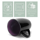 Color Pop Purple Black Exterior 16 ounce Glossy Ceramic Mugs Matching Set of 4