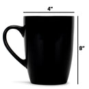 Color Pop Purple Black Exterior 16 ounce Glossy Ceramic Mugs Matching Set of 4