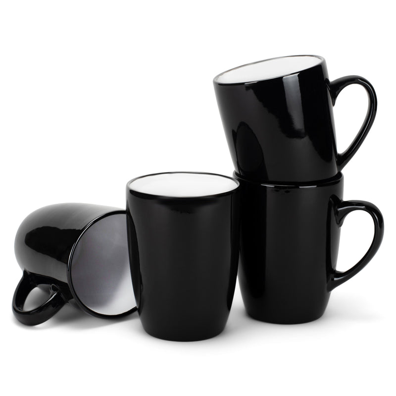 Complete set of Color Pop White Black Exterior Matching Coffee Mug Set