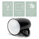 Color Pop White Black Exterior 16 ounce Glossy Ceramic Mugs Matching Set of 4