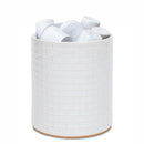 Elanze Designs Embossed Subway Tile Ceramic Stoneware Cork Bottom Kitchen K Cup Holder, White