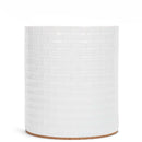 Elanze Designs Embossed Subway Tile Ceramic Stoneware Cork Bottom Kitchen K Cup Holder, White