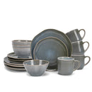 Elanze Designs Reactive Glaze Ceramic Stoneware Dinnerware 16 Piece Set - Service for 4, Ocean Teal Blue