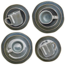 Elanze Designs Reactive Glaze Ceramic Stoneware Dinnerware 16 Piece Set - Service for 4, Ocean Teal Blue