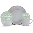 Elanze Designs Reactive Glaze Ceramic Stoneware Dinnerware 16 Piece Set - Service for 4, Pale Grey