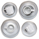 Elanze Designs Reactive Glaze Ceramic Stoneware Dinnerware 16 Piece Set - Service for 4, Pale Grey