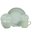 Elanze Designs Reactive Glaze Ceramic Stoneware Dinnerware 16 Piece Set - Service for 4, Seafoam Mint Green