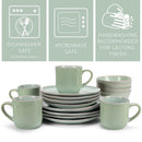 Elanze Designs Reactive Glaze Ceramic Stoneware Dinnerware 16 Piece Set - Service for 4, Seafoam Mint Green